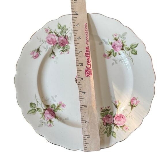 VTG Canonsburg Pottery Keystone Gold Trim Plates (4) Moss Rose USA Made Set READ - Picture 6 of 9